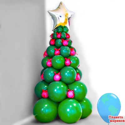 Ёлка из шаров "Рождественская" (высота 1,9 метра)